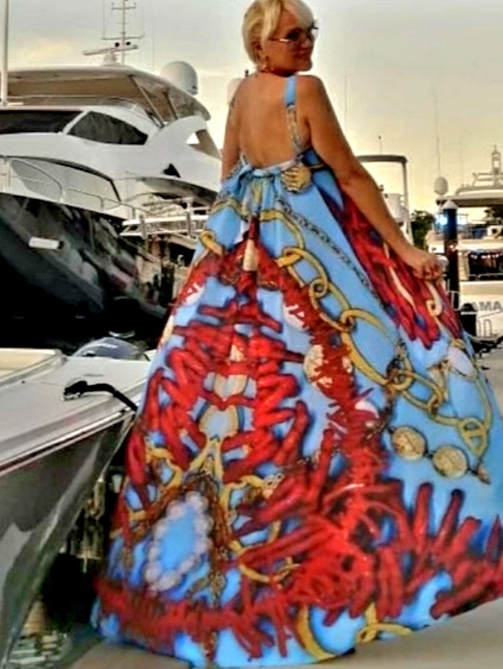 Designer Maxi Dress Luxury Resort Wear Yacht Cruise Luxury Dress